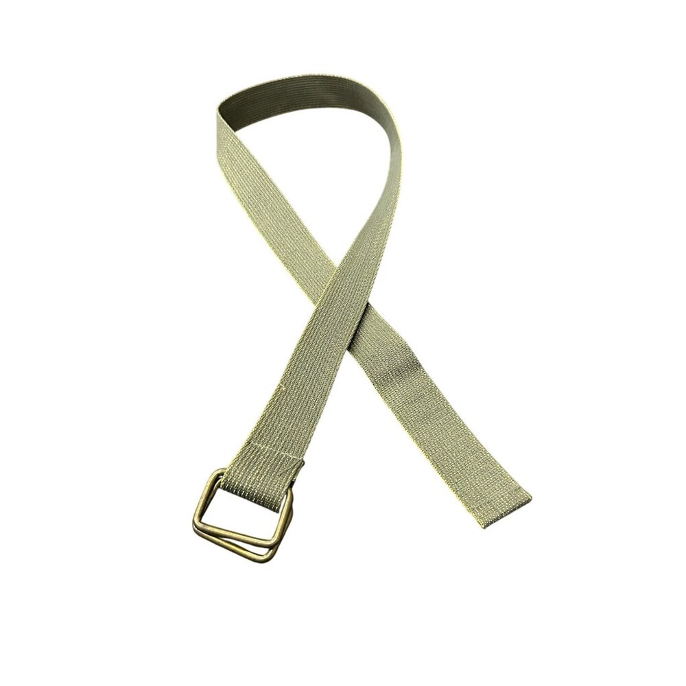 Olive Green Canvas Belt With Brass Buckle Size 8 Utility Military